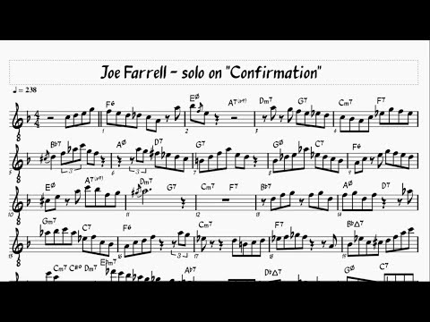 Joe Farrell "Confirmation" solo transcription