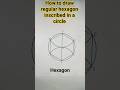 how to draw regular hexagon inscribed in a circle || hexagon#shorts#ytshorts#viral#trendingshorts