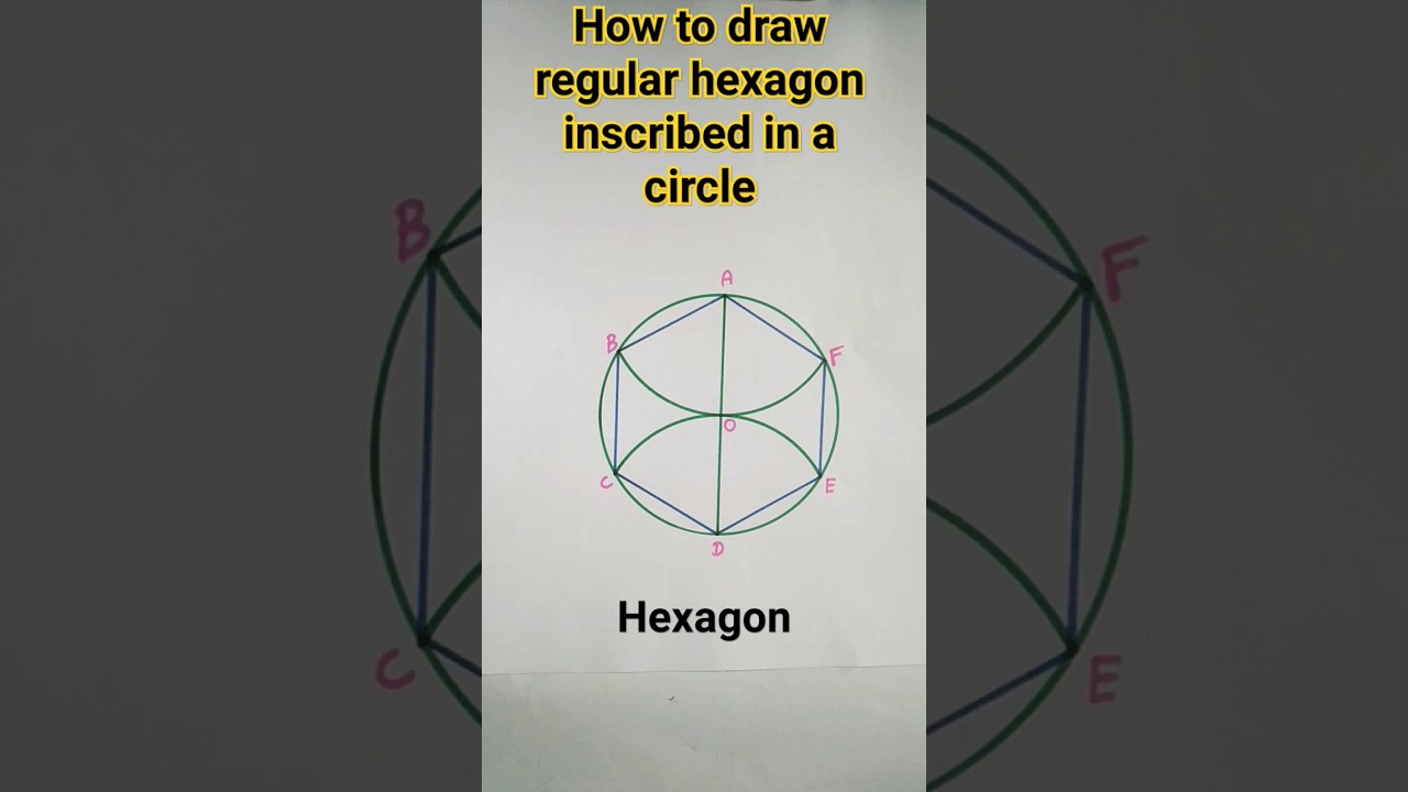 how to draw regular hexagon inscribed in a circle || hexagon#shorts#ytshorts#viral#trendingshorts
