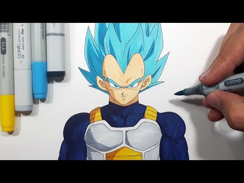 How To Draw Vegeta Super Saiyan BLUE - Step By Step ...