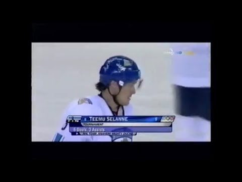 2006 Olympic Hockey Quarterfinals - USA vs Finland - Feb. 22, 2006 - Teemu Selanne, Rick DiPietro