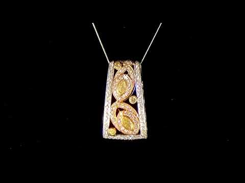 18k Trigold Fancy Color Diamond Pendant