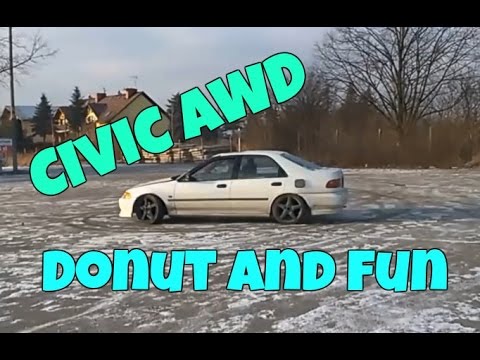 Honda Civic Sedan RTSI AWD Donut and Drift - Rare Civic Esi 4x4 Donuts and Fun - From Poland