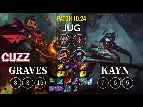 T1 Cuzz Graves vs Kayn Jungle - KR Patch 10.24