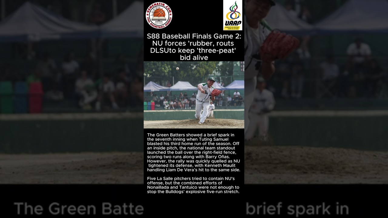 UAAP Men's Baseball: NU clobbers DLSU to force winner-take-all Finals game 3