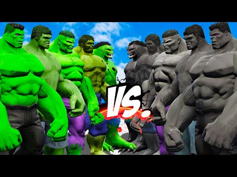 TEAM GREEN HULK VS BLACK HULK - HULK BATTLE - EPIC SUPERHEROES WAR