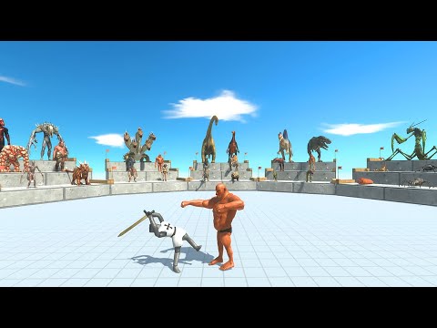 2 vs 2 BATTLE TOURNAMENT with HP Bar - Animal Revolt Battle Simulator