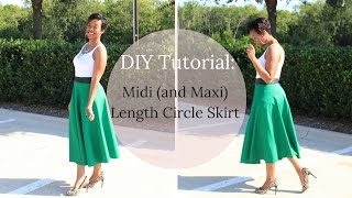 How to Make A Long Circle Skirt Tutorial (Midi or 