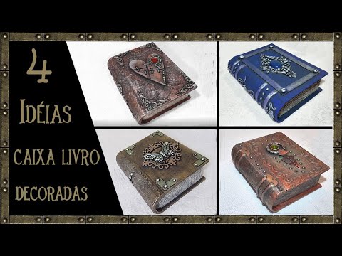 4 Cardboard BOOK BOX Ideas / Transforming cardboard boxes into beautiful decorated boxes