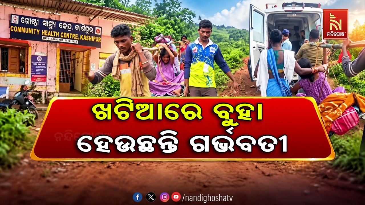 ଗାଁକୁ ନାହିଁ ପକ୍କା ରାସ୍ତା । ଖଟିଆରେ ବୁହା ହେଉଛନ୍ତି ଗର୍ଭ