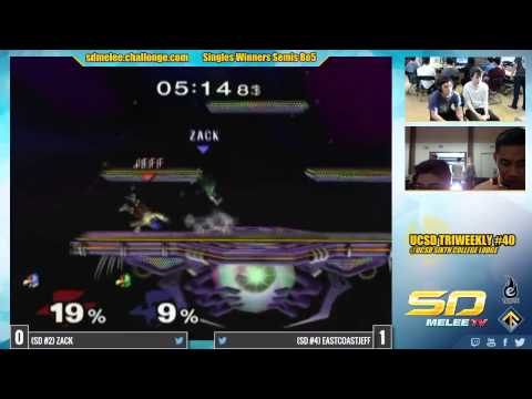 UCSD Triweekly #40 - Zack (Fox, Falco) vs EastCoastJeff (Falco) - SSBM Winners Semis - Melee