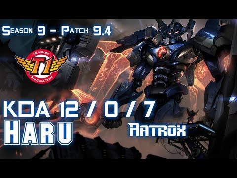 SKT Haru AATROX vs SEJUANI Jungle - Patch 9.4 KR Ranked