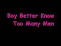 Boy Better Know Too Many Men 