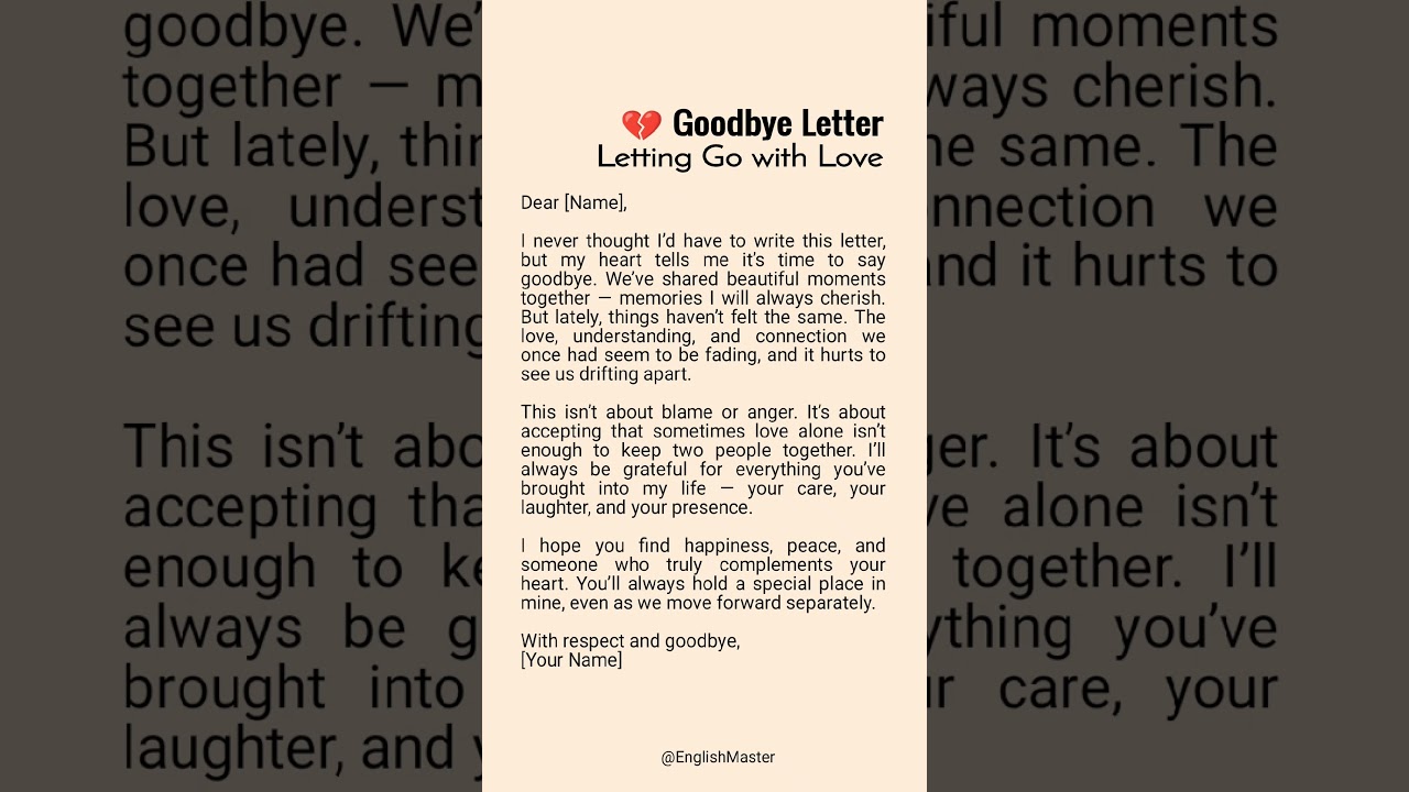 Goodbye Letter ✉️💌 #goodbye #letterwriting #shortsfeed