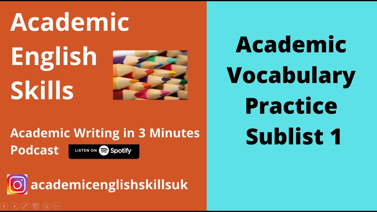 Learn Academic English Vocabulary - Sublist 1