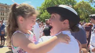 HMAS Newcastle return to Australia