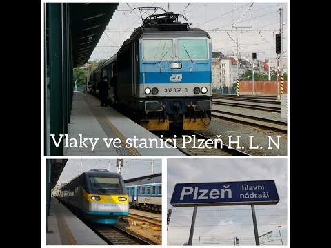 Vlaky ve stanici Plzeň H L N