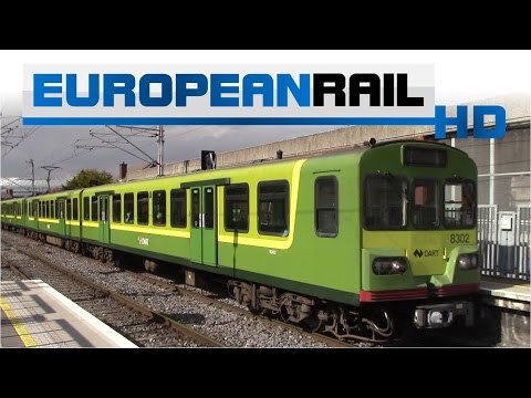 Iarnród Éireann Irish Rail DART 8100 EMU 8102 + 8134 + 8127 arrives at Sandymount Station