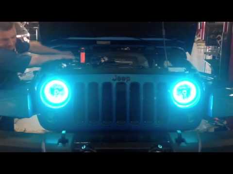 Color Changing Oracle Headlights on a 2014 Jeep Wrangler