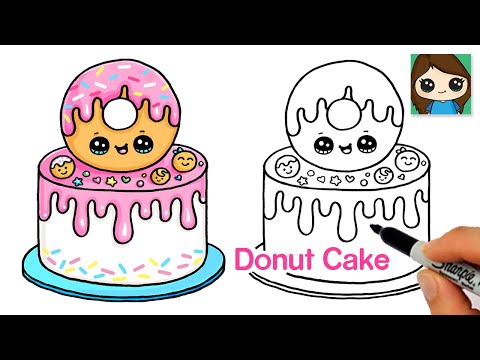 How to Draw a Donut Cake 🍩🎂Cute Food Art
