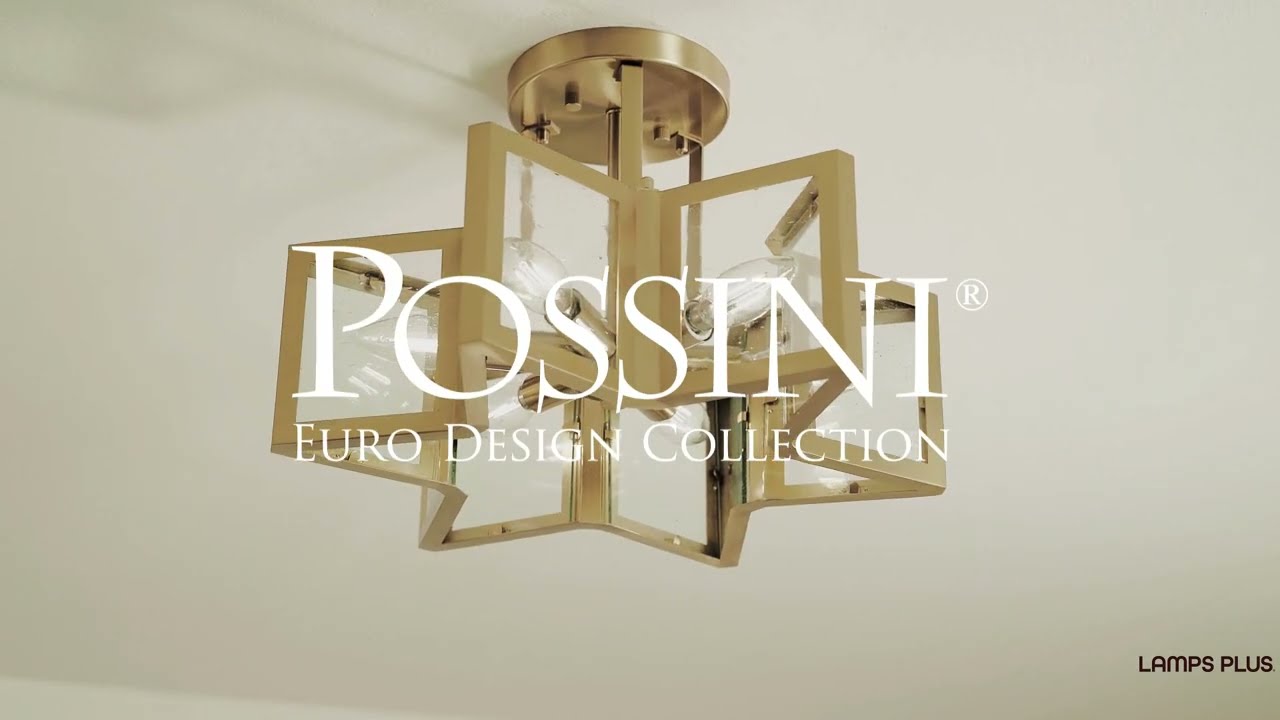 Video1 of Possini Euro Antares 16" Warm Antique Brass 6-Light Ceiling Light