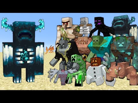 Warden vs All Mutant Mobs 😱 | Strongest Mob Fight #minecraft 