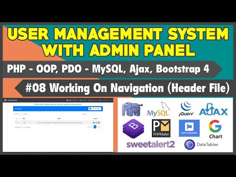 08 User Management System With Admin Panel | Working On Navigation Menu | header php File