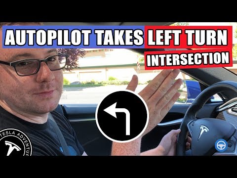 Tesla Auto Pilot Intersection Tesla on Autopilot seamlessly navigates 90-degree left-hand turn at ...