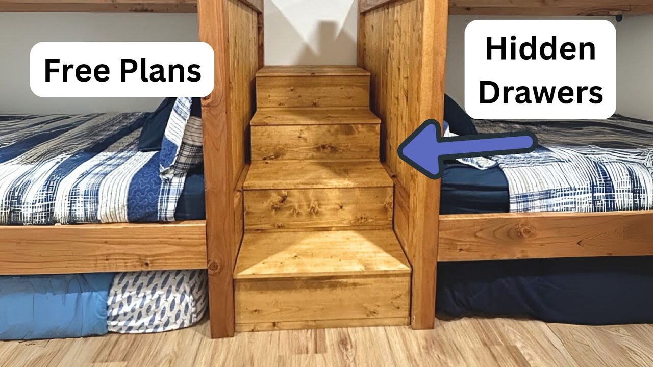 DIY Bunk Bed Steps with Built-In Drawers – Easy Build with Free Plans