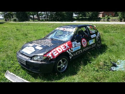 Dachowanie Hondy na Rajdowym Kryterium Orlika 2016