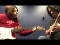 Jamming with Tomo Fujita over the song 