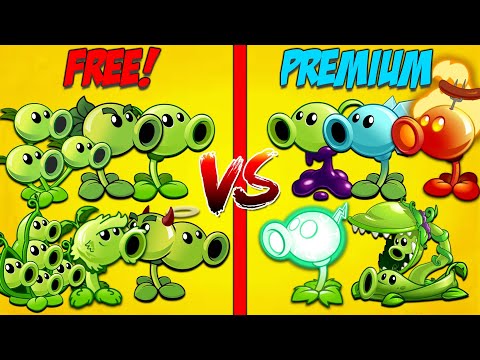 PvZ 2 - FREE Peashooter Vs PREMIUM Peashooter - Who Will Win? Plant vs Plant!