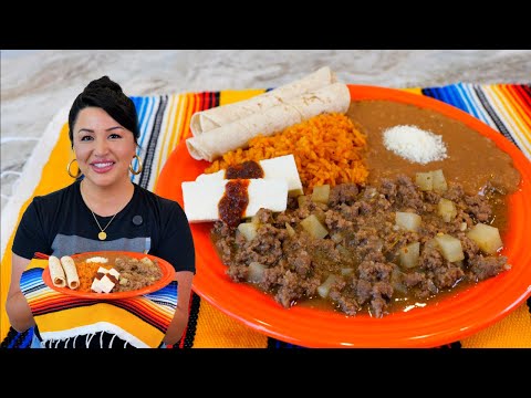 Quick Cheap Mexican Ground Beef recipe: PICADILLO con PAPAS en SALSA VERDE