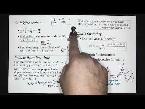 Derivative as a function (Calc 1; Lecture 1-7; Fall 26)