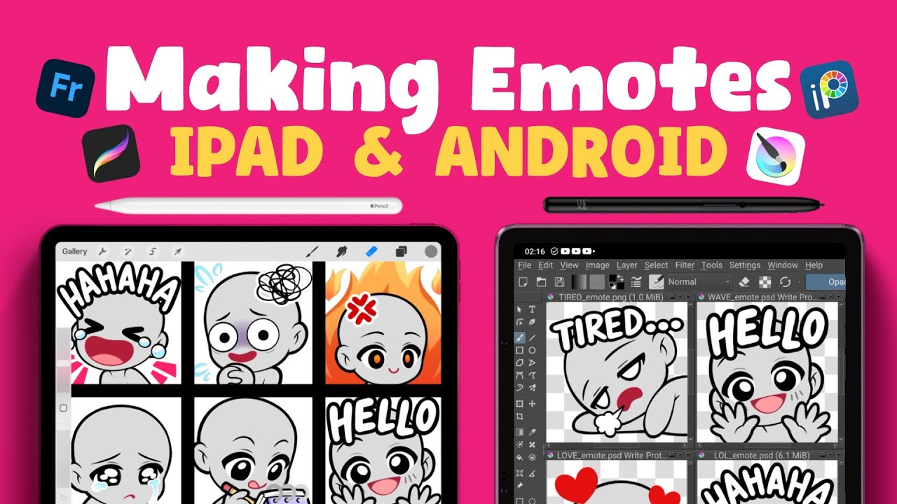 How I make EMOTES on iPad and Android for art commissions ♥