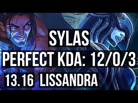 SYLAS vs LISSANDRA (MID) | 12/0/3, 8 solo kills, Legendary, 700+ games | NA Grandmaster | 13.16