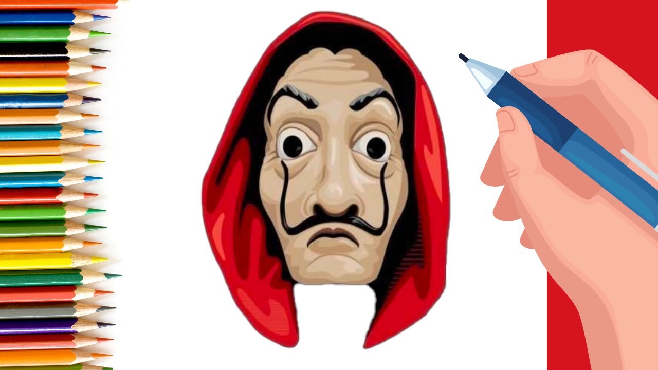 How To Draw Money Heist Mask