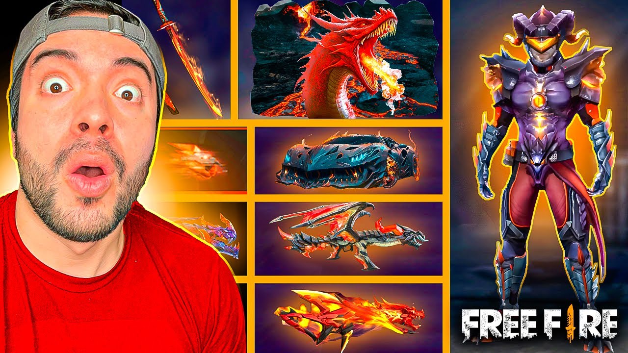 RETO: SOLO PUEDO USAR COSAS de DRAGONES EN FREE FIRE !! - AntronixxG