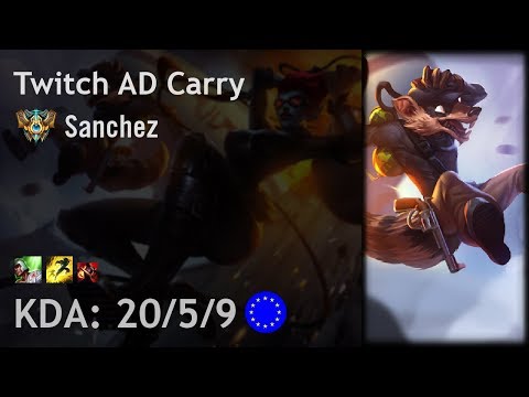Twitch AD Carry vs Xayah - Sanchez - EUW Challenger Patch 7.20