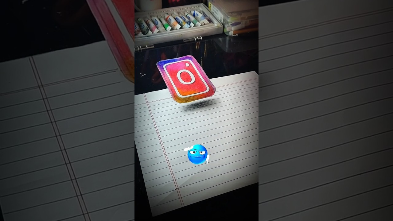 Unbelievable 3D Instagram Logo Drawing ✍️🔥 #Shorts