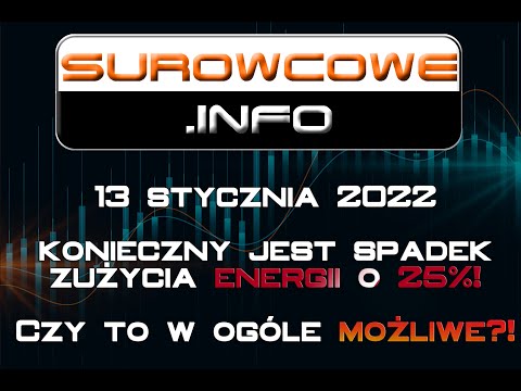 Surowcowe info 13/01/2022 – konieczny jest spadek zużycia energii o 25%! Czy to w ogóle możliwe?!