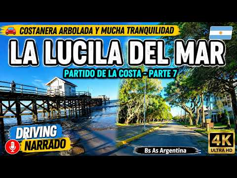 Costanera arbolada y mucha tranquilidad - La Lucila del Mar 🚗 Driving narrado - Bs As Argentina