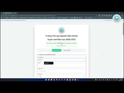 Video Hướng Dẫn Đăng Ký Tuyển Sinh năm học 2026-2027
