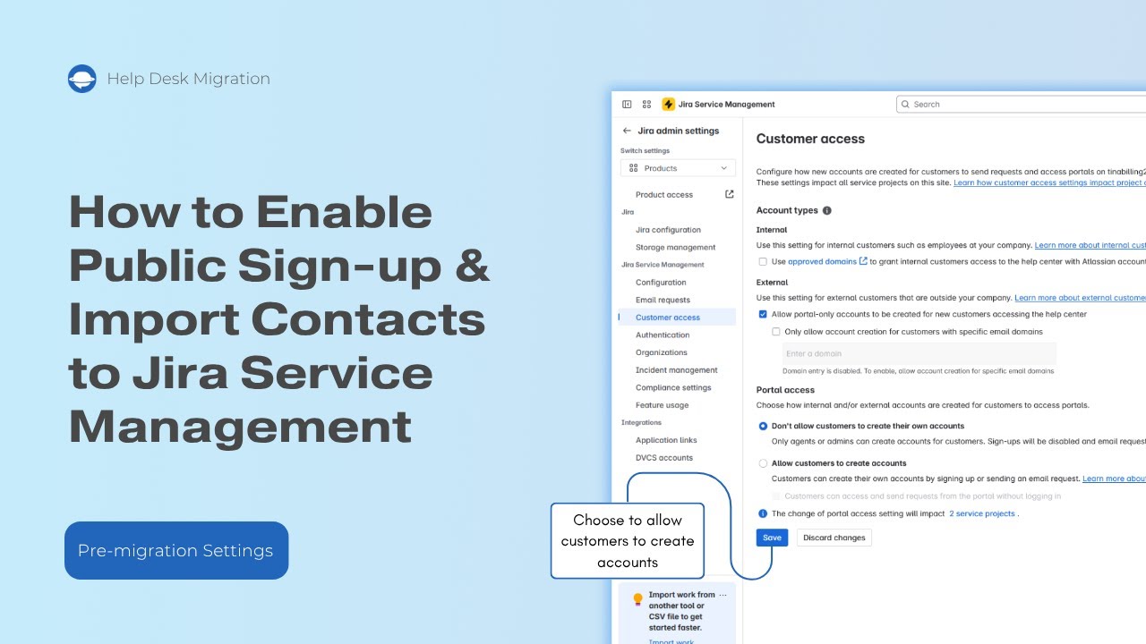 How to Enable Public Sign-up & Import Contacts to Jira Service Management
