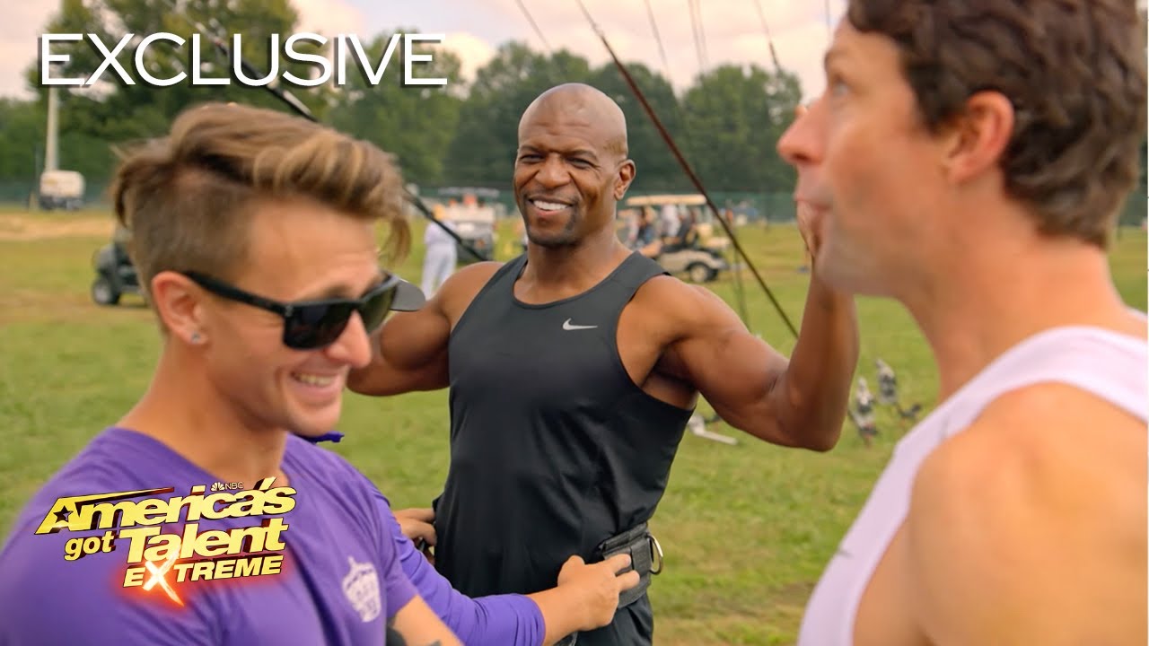 Online Exclusive: Terry Crews and Travis Pastrana Try Trapeze | AGT: Extreme 2022 thumbnail