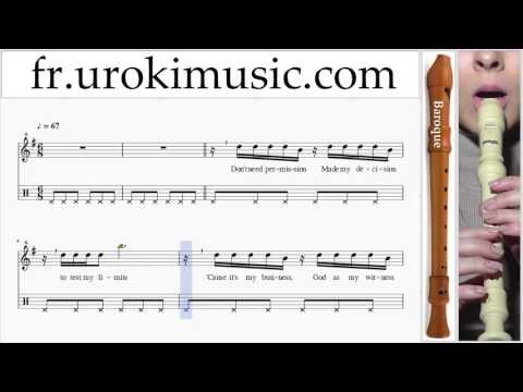 Cours de Flute à bec B  Ariana Grande Dangerous Woman Partie#2 Partitions Mélodie Сhansons Tuto Comm