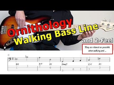 "Ornithology" Walking Bass Line 🎵 Bass Guitar Lesson 🎸