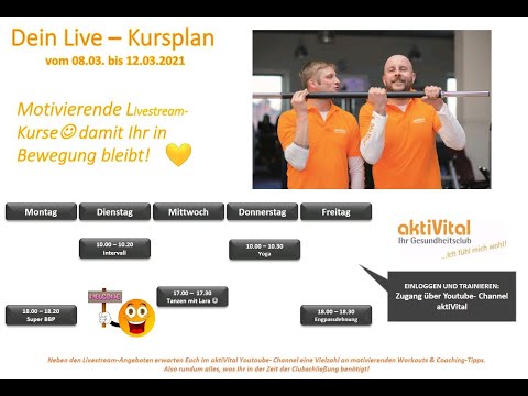 Dein aktiVital Live 08.03.2021 18 Uhr Super Bauch Beine Po