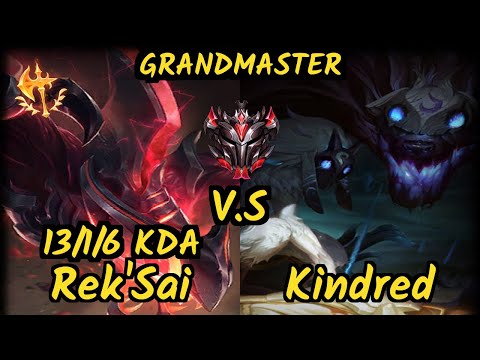 Dat (Kitzuo) (REK'SAI) vs KINDRED - 13/1/6 KDA JUNGLE GAMEPLAY - NA Ranked GRANDMASTER