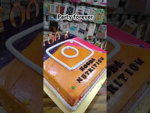 #100 k celebration cake theme#congrats Hooda Nutrition #Party forever#